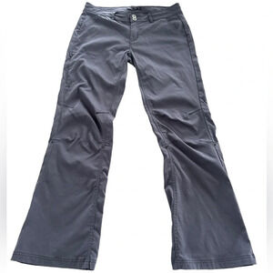 Prana Womens size 10 Gray Nylon Flare Leg Hiking Pants Convertible Mid Rise Grey